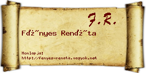 Fényes Renáta névjegykártya
