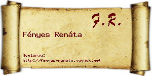 Fényes Renáta névjegykártya